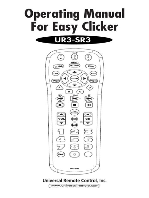 Operating Manual For Easy Clicker: UR3.